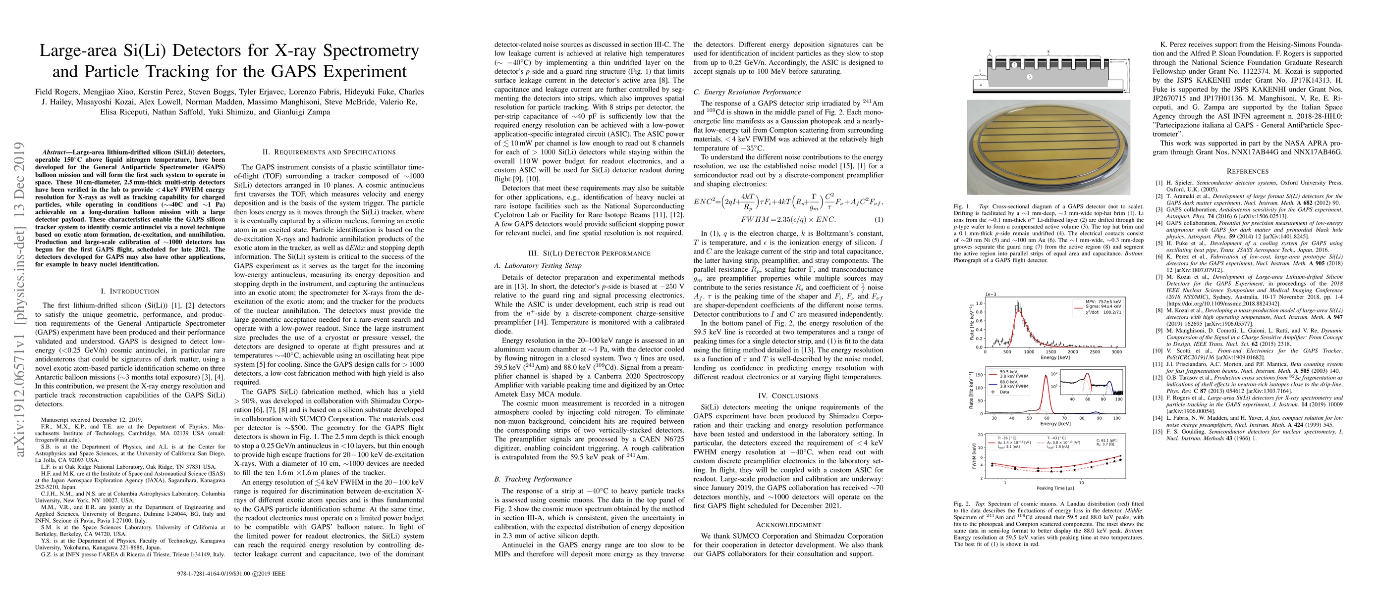 Thumbnail for Large-area Si(Li) Detectors for X-ray Spectrometry and Particle Tracking
  for the GAPS Experiment