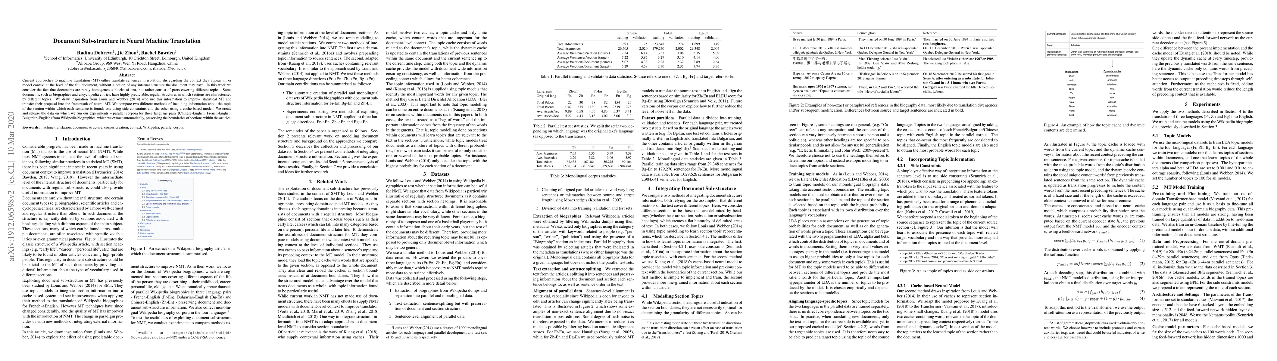 Thumbnail for Document Sub-structure in Neural Machine Translation