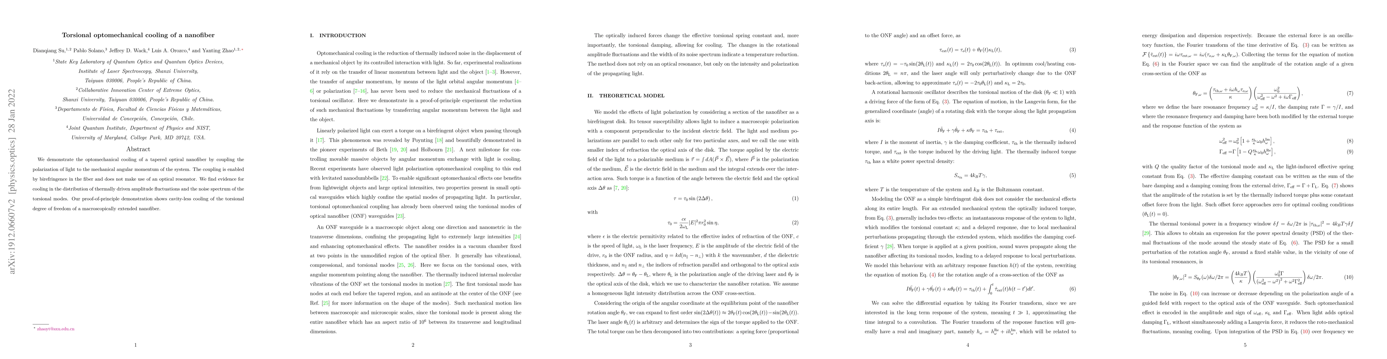 Thumbnail for Torsional optomechanical cooling of a nanofiber