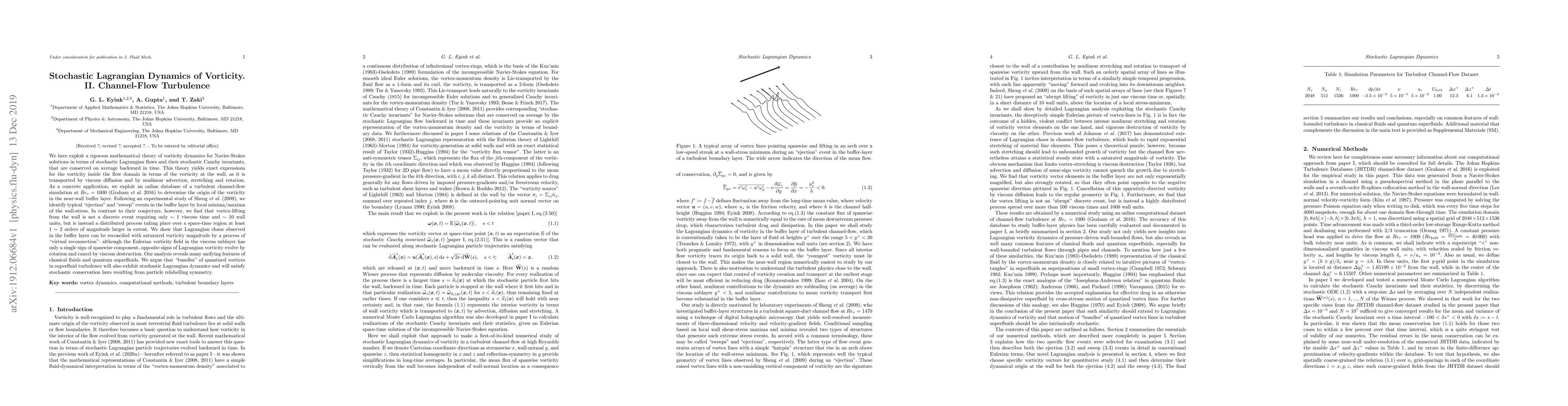 Thumbnail for Stochastic Lagrangian Dynamics of Vorticity. II. Channel-Flow Turbulence