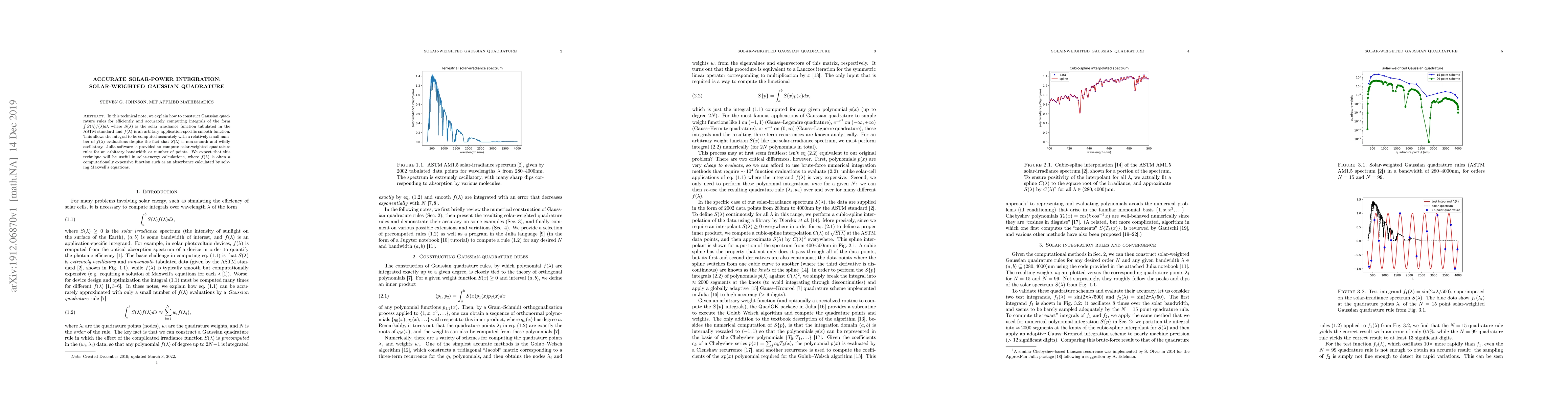 Thumbnail for Accurate solar-power integration: Solar-weighted Gaussian quadrature