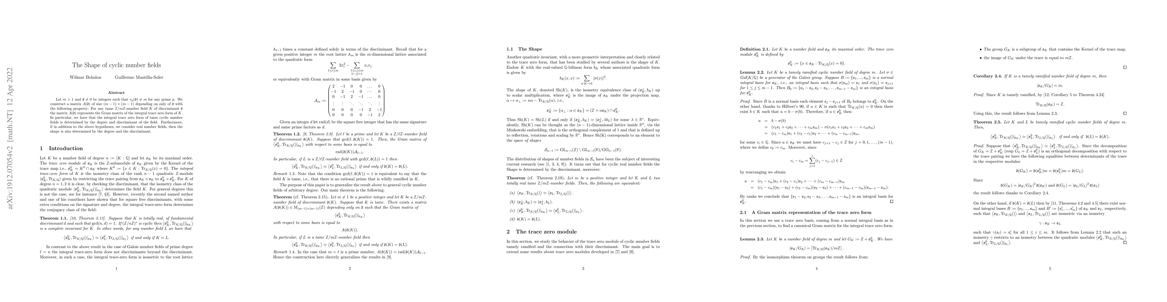 Thumbnail for The Shape of cyclic number fields
