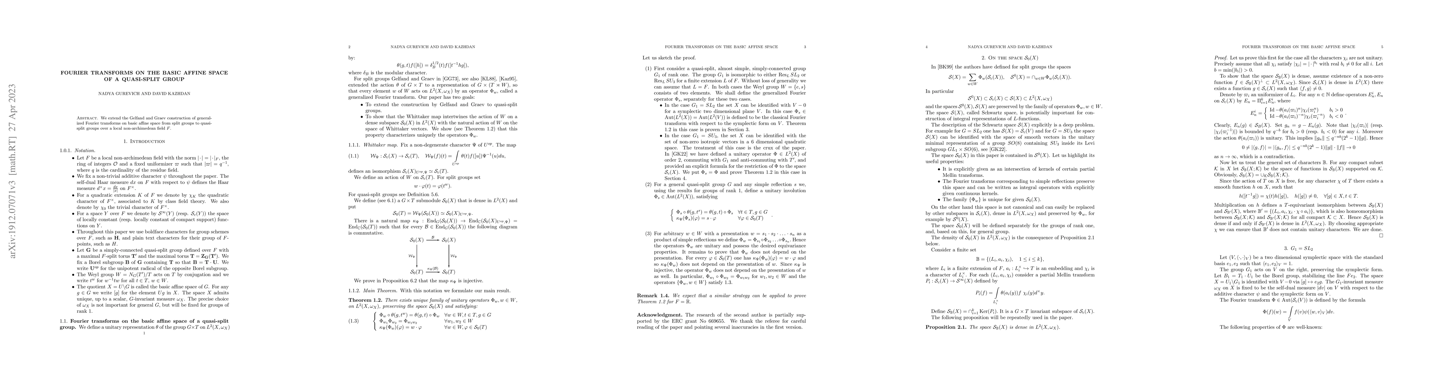 Thumbnail for Fourier transforms on the basic affine space of a quasi-split group