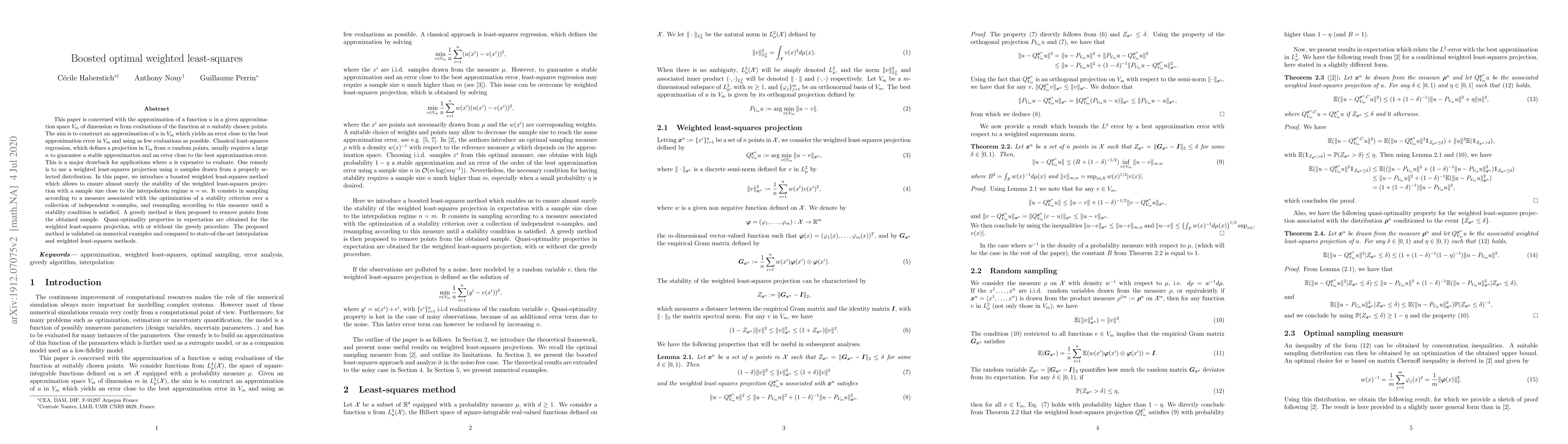 Thumbnail for Boosted optimal weighted least-squares