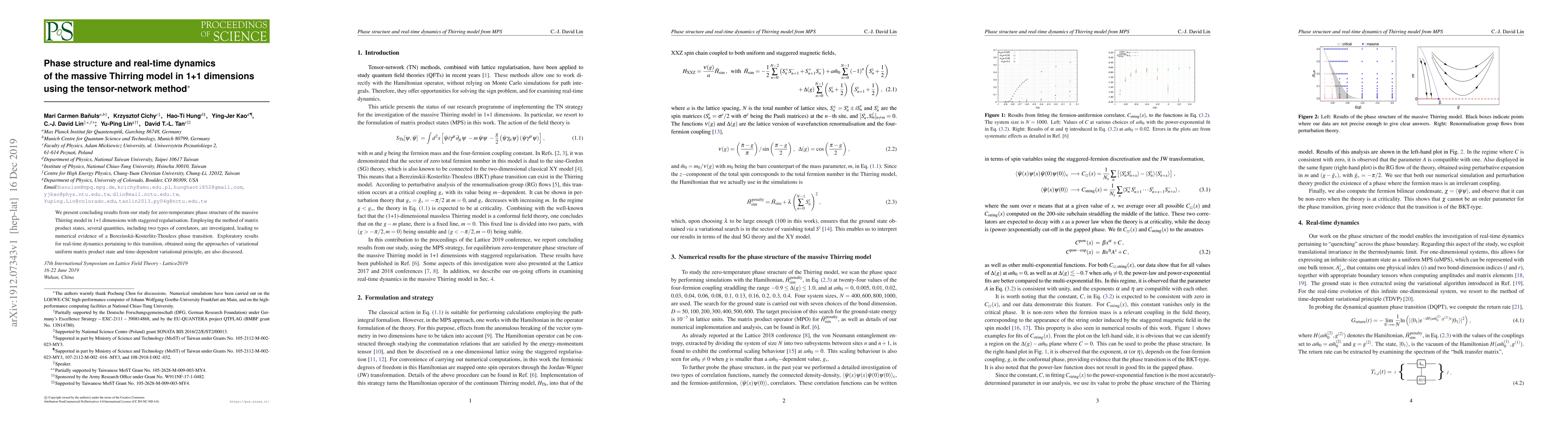 Thumbnail for Phase structure and real-time dynamics of the massive Thirring model in
  1+1 dimensions using the tensor-network method