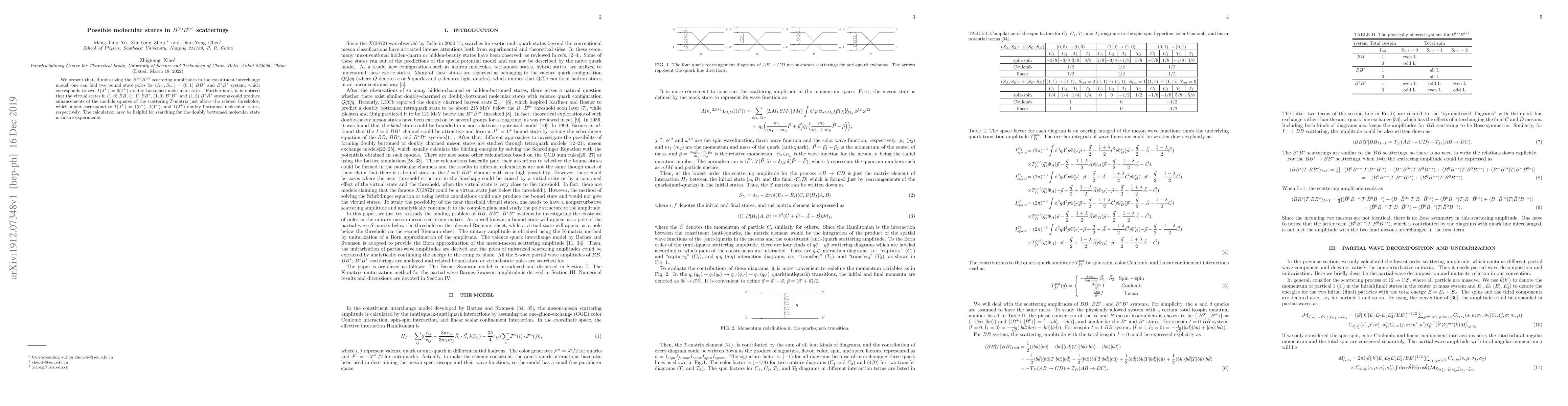 Thumbnail for Possible molecular states in $B^{(*)}B^{(*)}$ scatterings