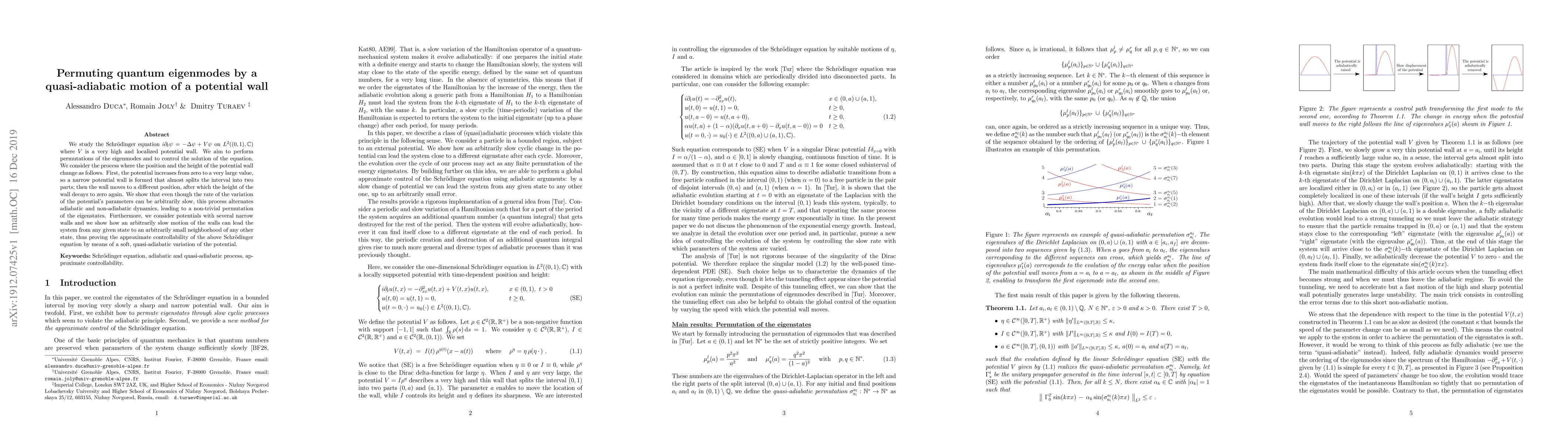 Thumbnail for Permuting quantum eigenmodes by a quasi-adiabatic motion of a potential
  wall