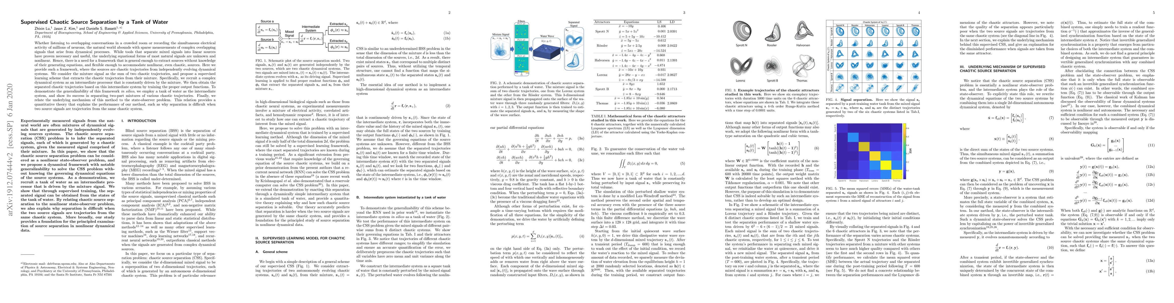 Thumbnail for Supervised Chaotic Source Separation by a Tank of Water