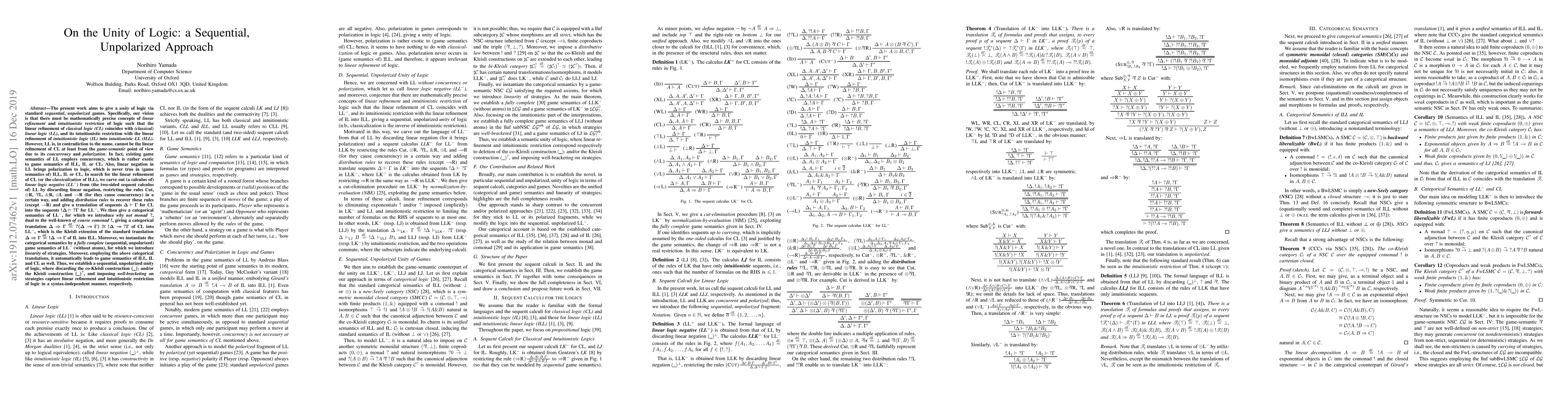 Thumbnail for On the Unity of Logic: a Sequential, Unpolarized Approach