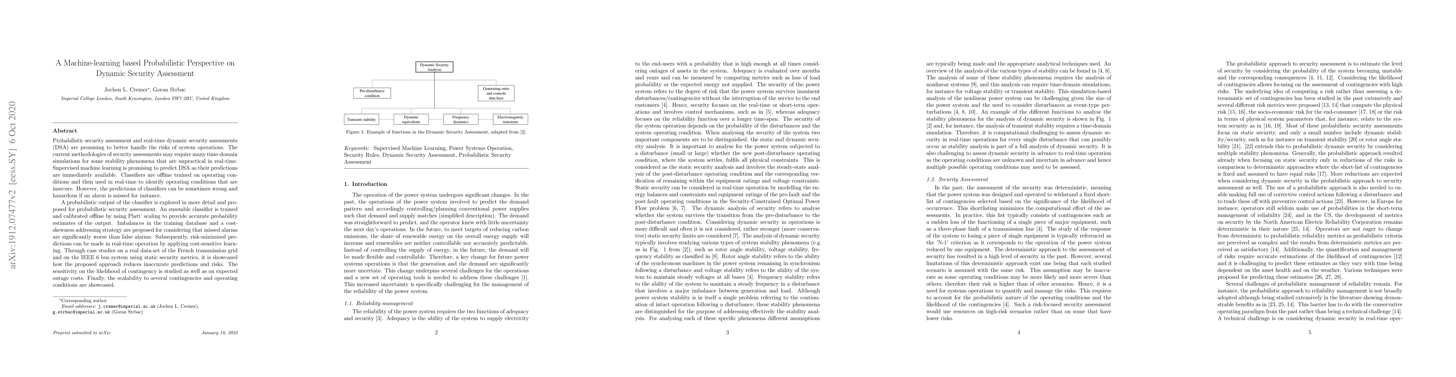 Thumbnail for A Machine-learning based Probabilistic Perspective on Dynamic Security
  Assessment
