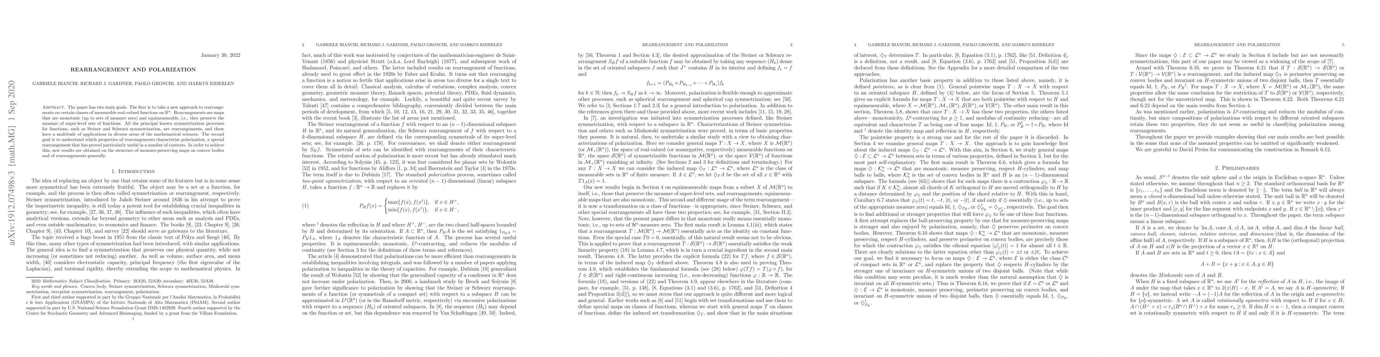 Thumbnail for Rearrangement and polarization