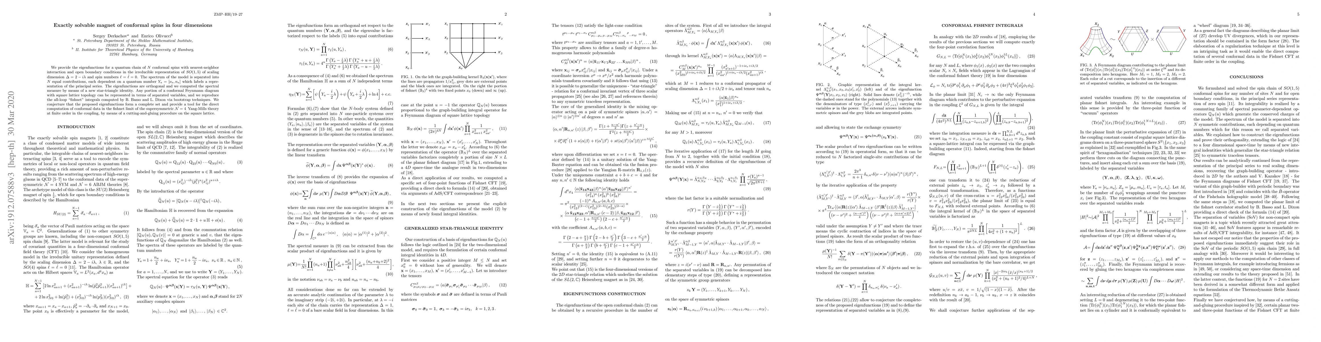 Thumbnail for Exactly solvable magnet of conformal spins in four dimensions