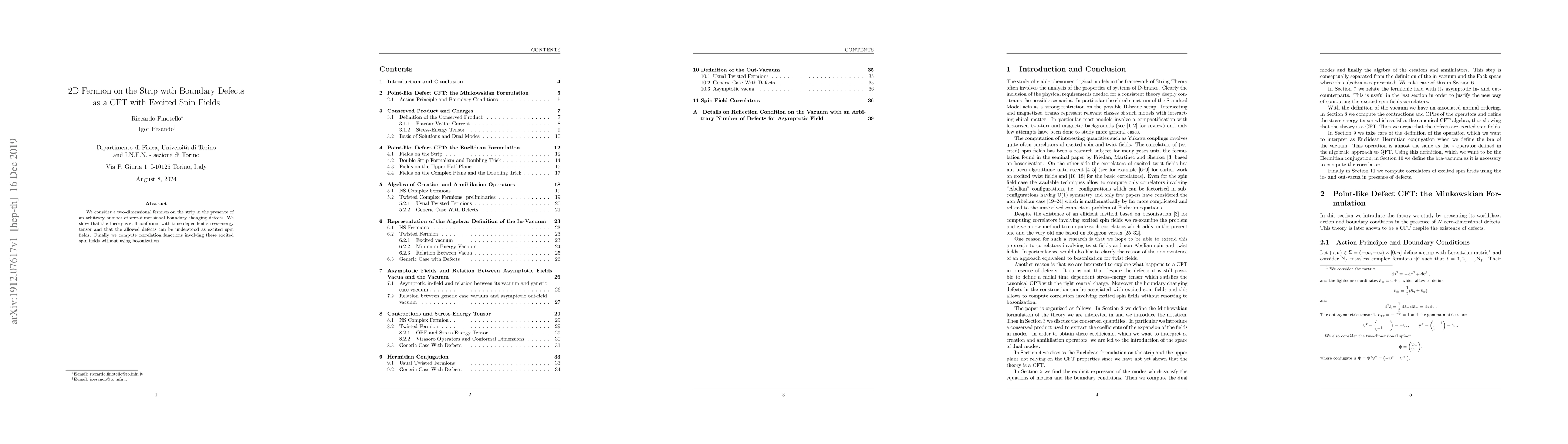 Thumbnail for 2D Fermion on the Strip with Boundary Defects as a CFT with Excited Spin
  Fields