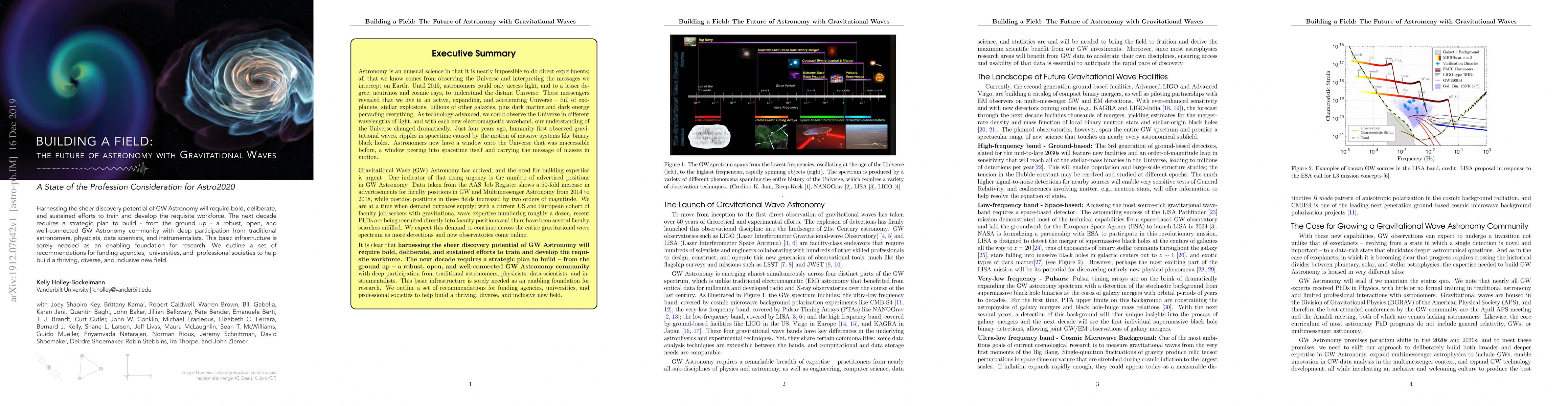 Thumbnail for Building A Field: The Future of Astronomy with Gravitational Waves, A
  State of The Profession Consideration for Astro2020