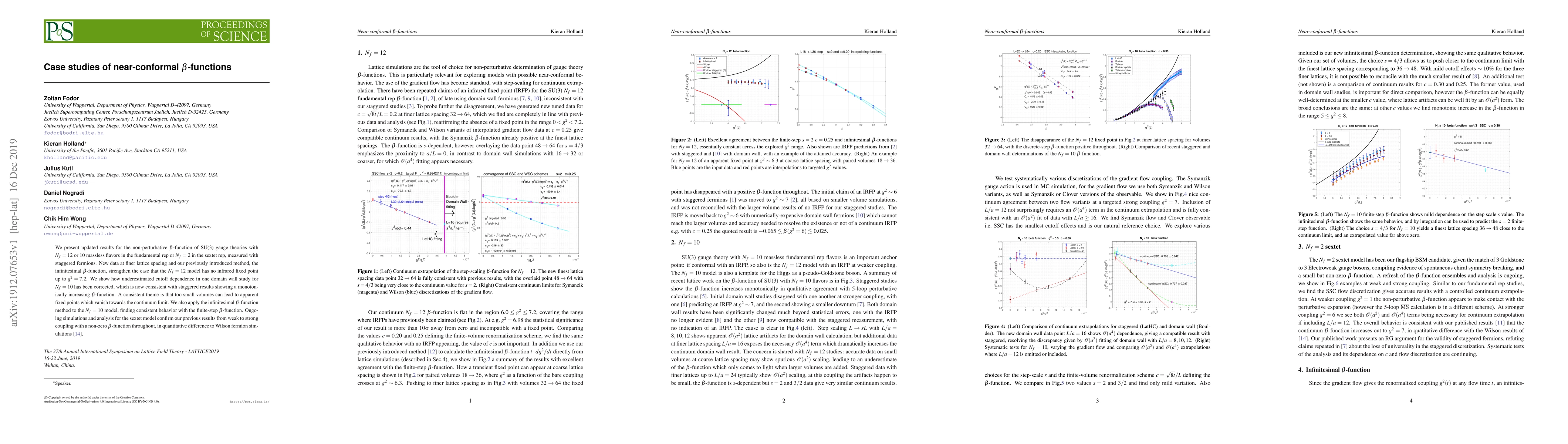 Thumbnail for Case studies of near-conformal $\beta$-functions