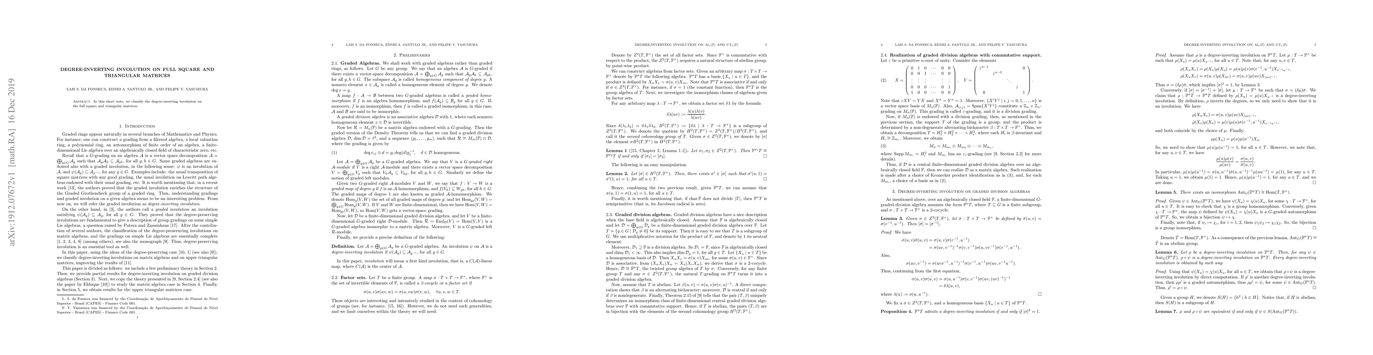 Thumbnail for Degree-inverting involution on full square and triangular matrices
