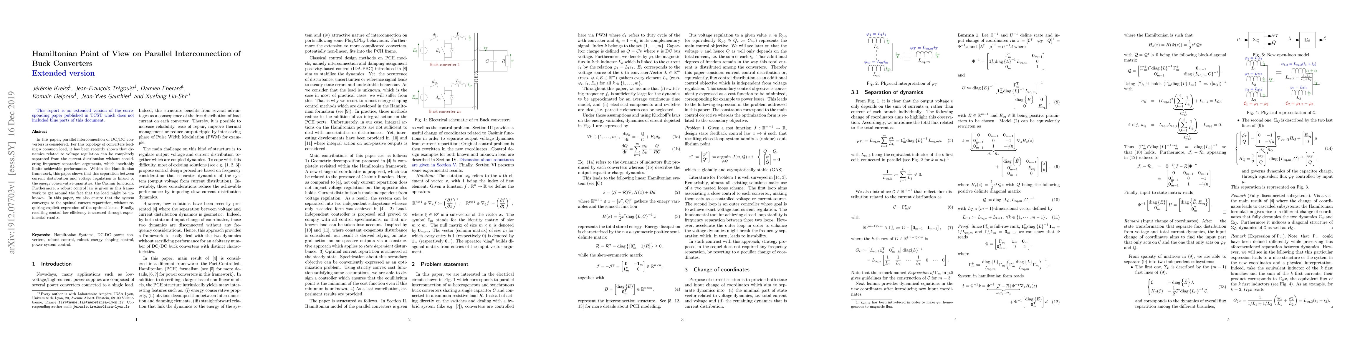 Thumbnail for Hamiltonian Point of View on Parallel Interconnection of Buck Converters
  Extended version