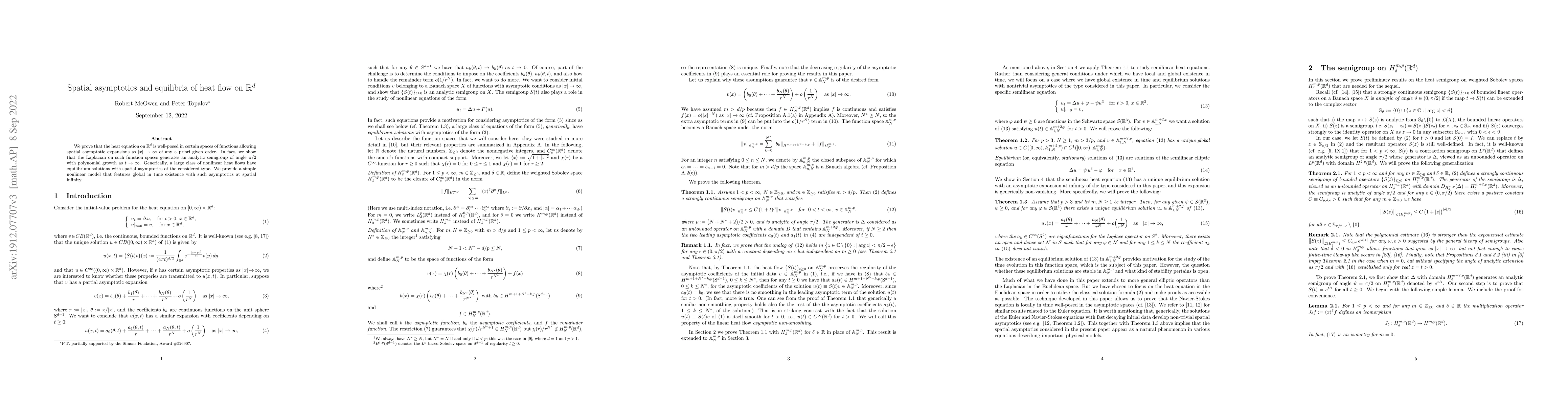 Thumbnail for Spatial asymptotics and equilibria of heat flow on $\mathbb{R}^d$