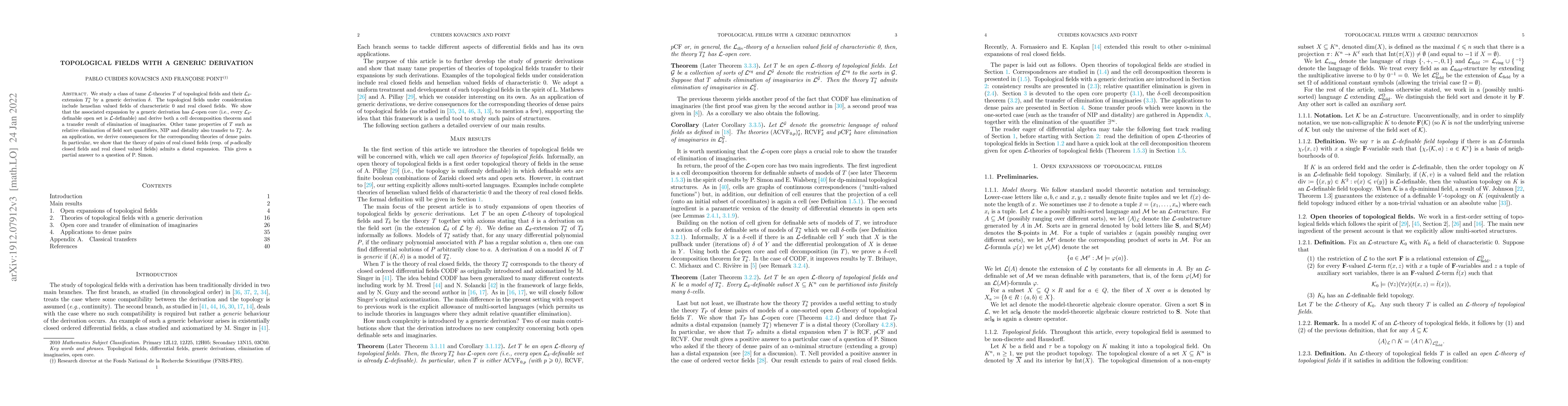 Thumbnail for Topological fields with a generic derivation