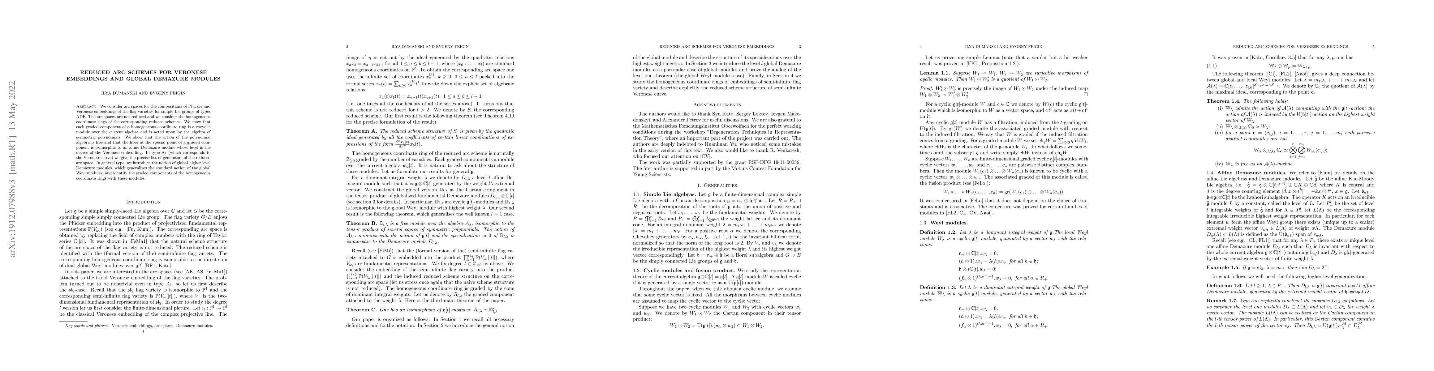 Thumbnail for Reduced arc schemes for Veronese embeddings and global Demazure modules