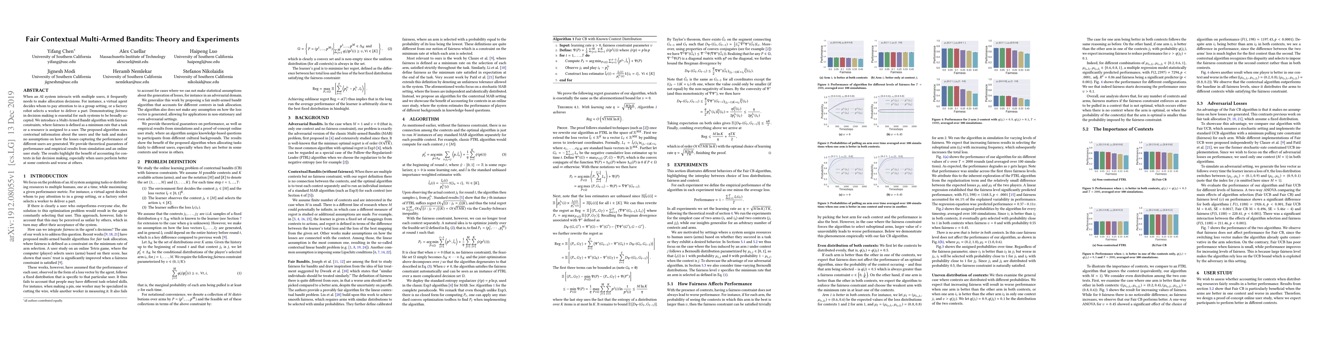Thumbnail for Fair Contextual Multi-Armed Bandits: Theory and Experiments