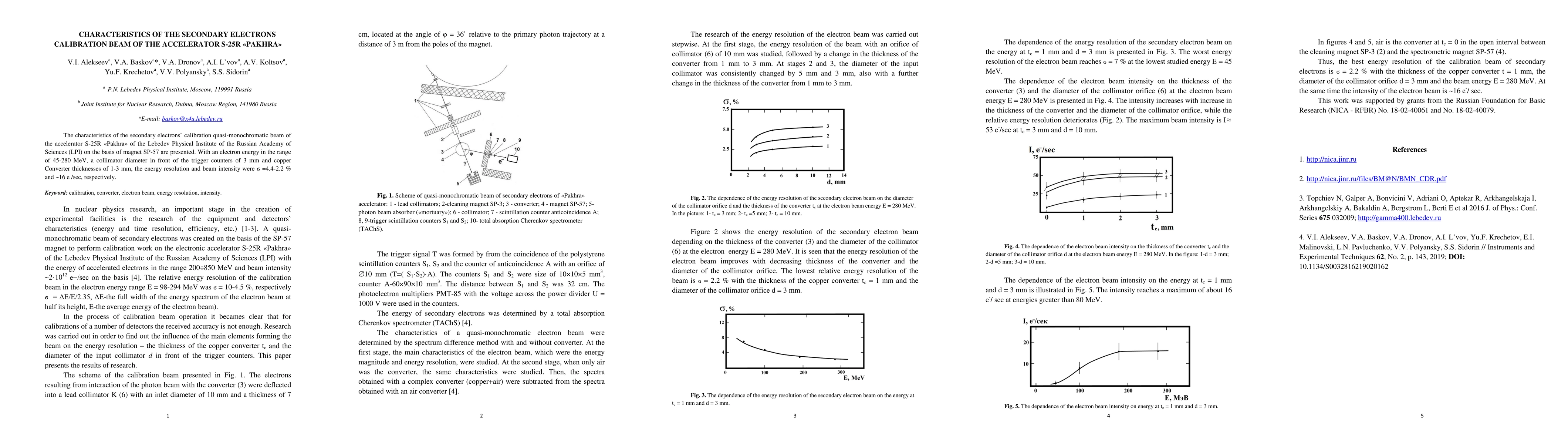 Thumbnail for Characteristics of the secondary electrons calibration beam of the
  accelerator S-25R "Pakhra"