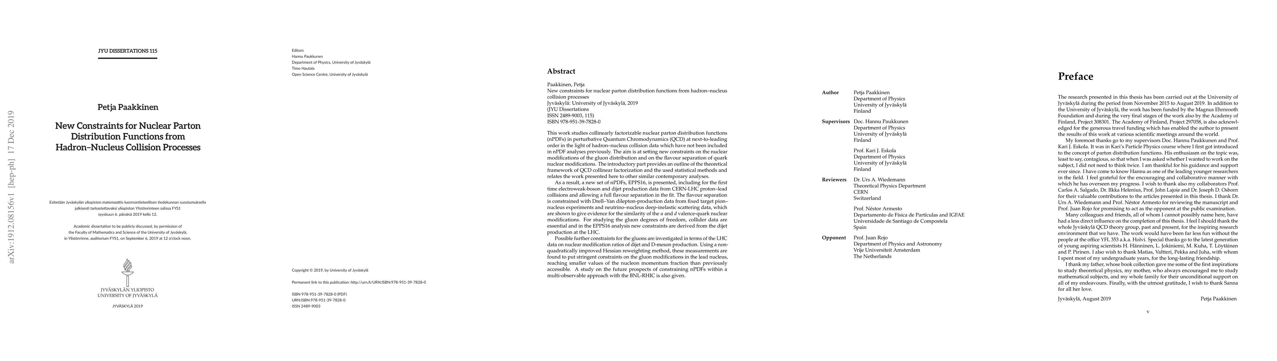 Thumbnail for New constraints for nuclear parton distribution functions from
  hadron-nucleus collision processes