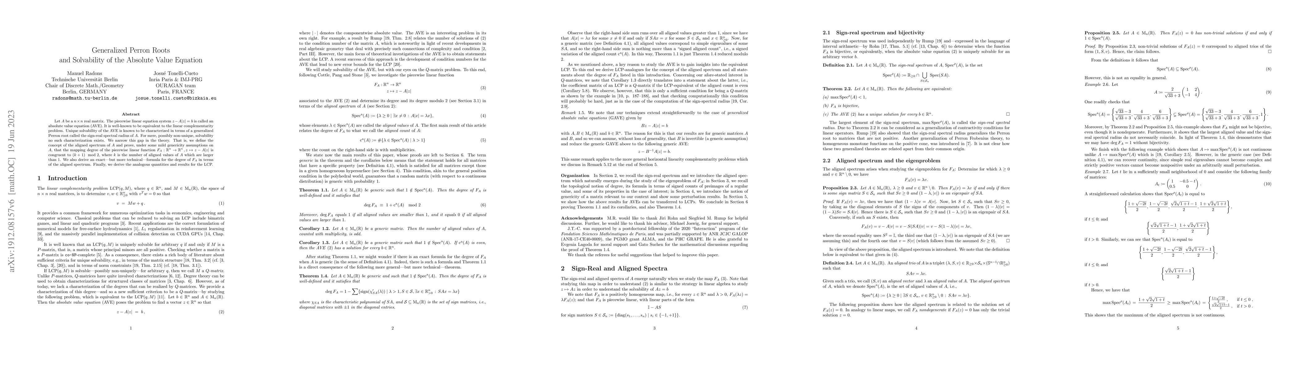 Thumbnail for Generalized Perron Roots and Solvability of the Absolute Value Equation