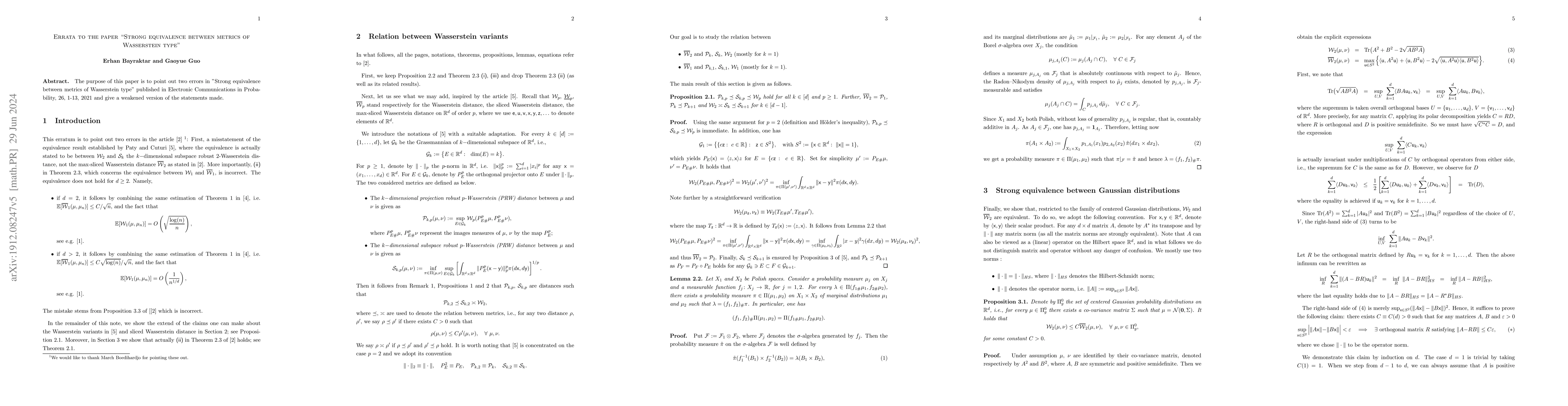 Thumbnail for Strong equivalence between metrics of Wasserstein type