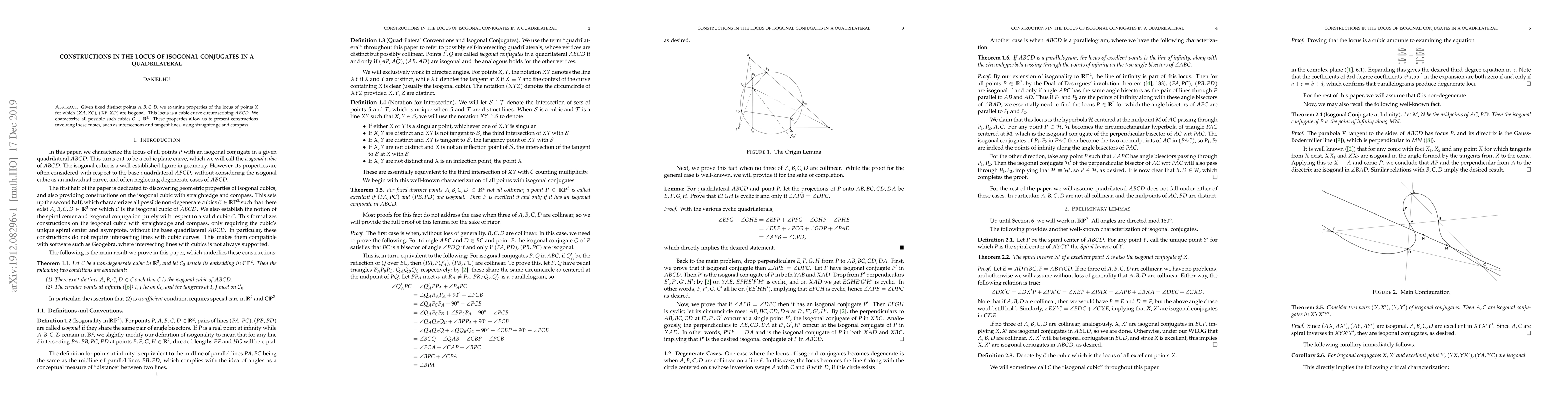 Thumbnail for Constructions in the Locus of Isogonal Conjugates in a Quadrilateral