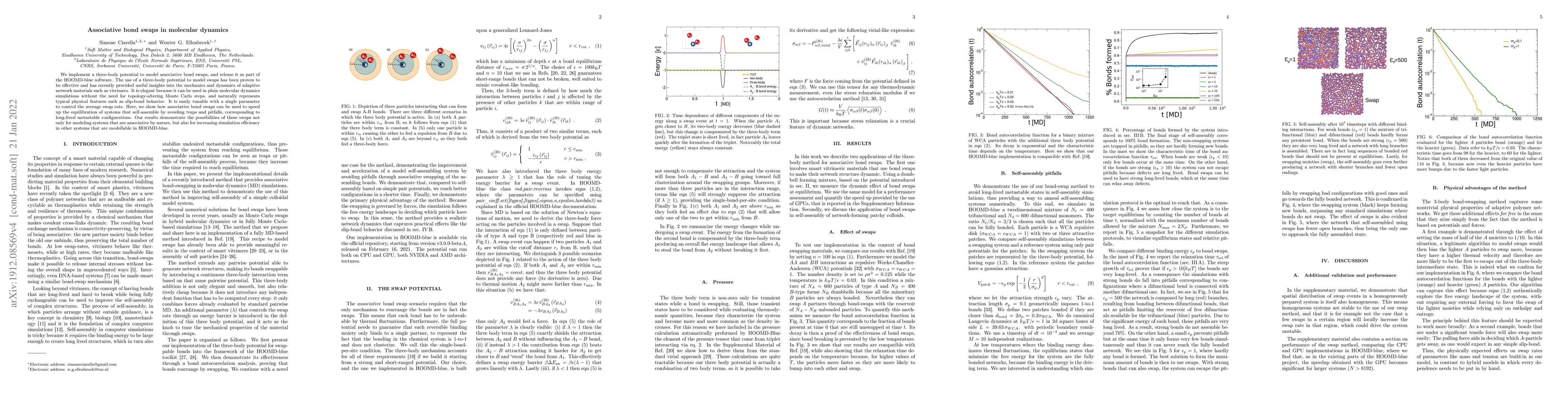 Thumbnail for Associative bond swaps in molecular dynamics