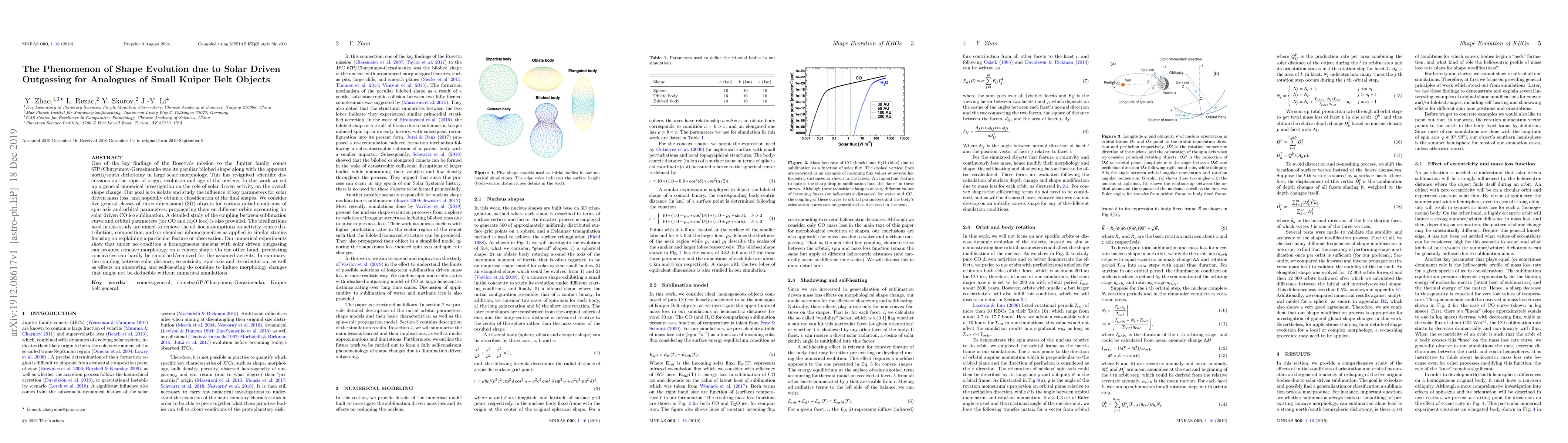 Thumbnail for The Phenomenon of Shape Evolution due to Solar Driven Outgassing for
  Analogues of Small Kuiper Belt Objects