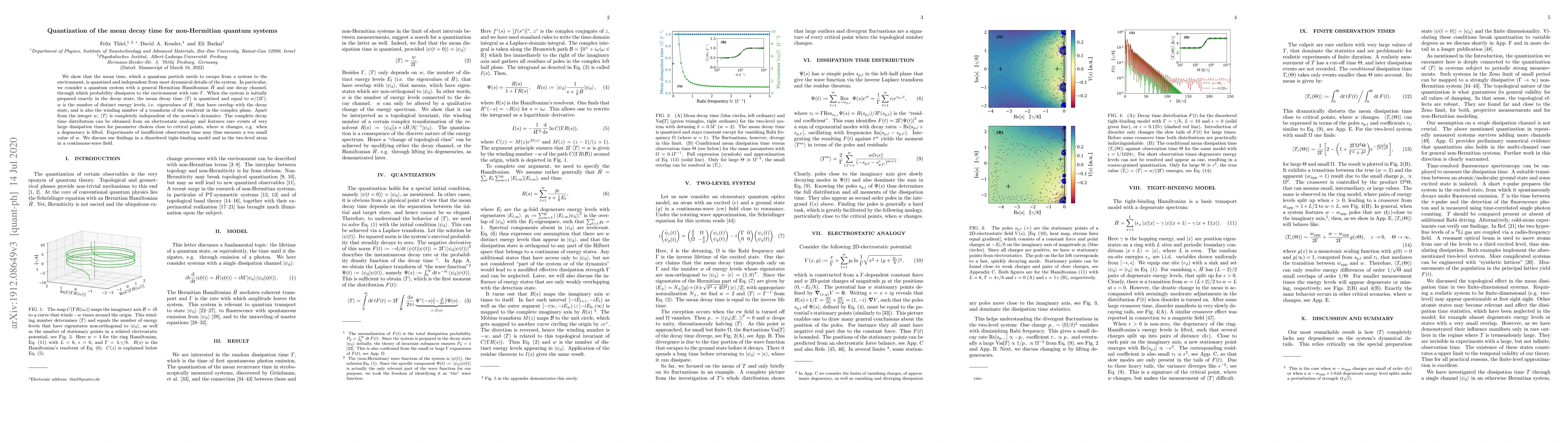 Thumbnail for Quantization of the mean decay time for non-Hermitian quantum systems