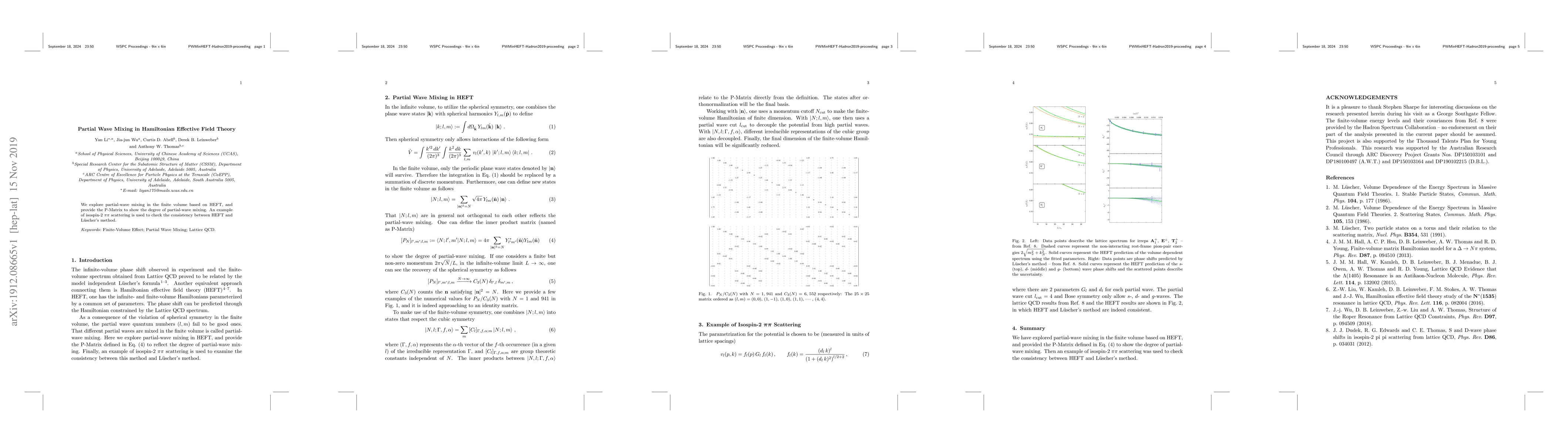 Thumbnail for Partial Wave Mixing in Hamiltonian Effective Field Theory