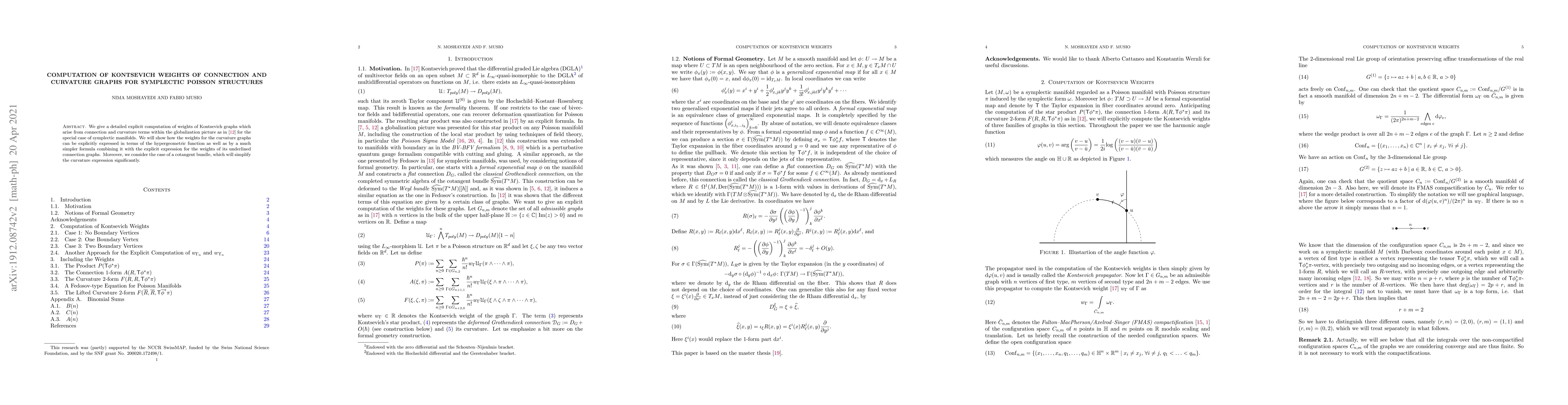 Thumbnail for Computation of Kontsevich Weights of Connection and Curvature Graphs for
  Symplectic Poisson Structures