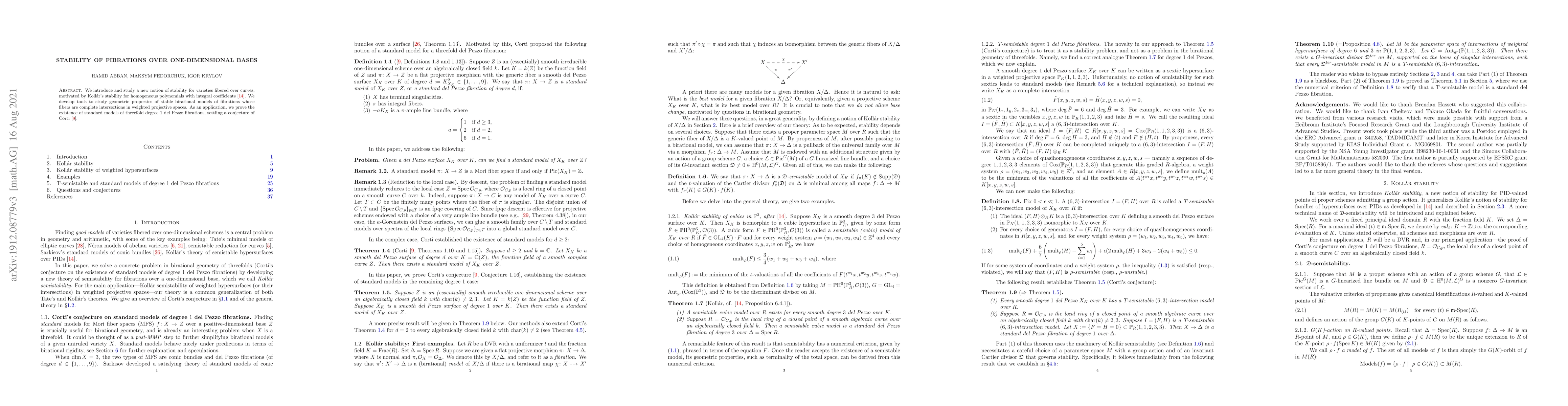 Thumbnail for Stability of fibrations over one-dimensional bases