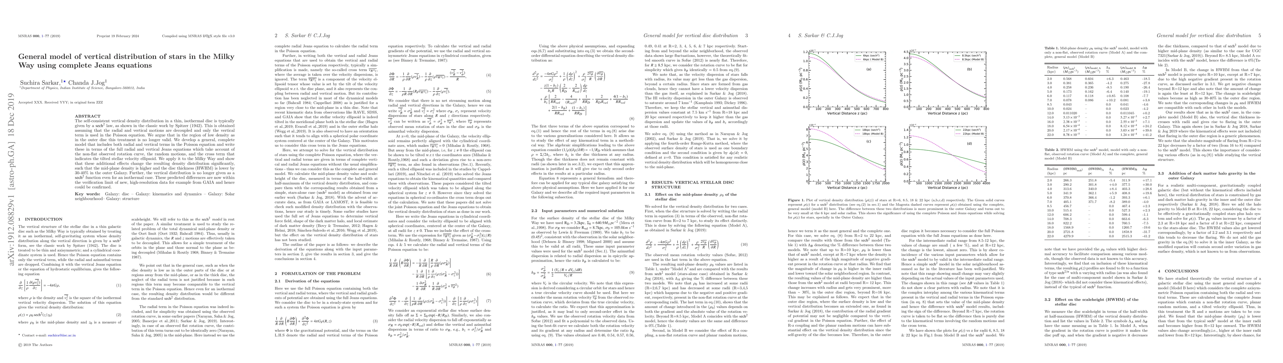 Thumbnail for General model of vertical distribution of stars in the Milky Way using
  complete Jeans equations