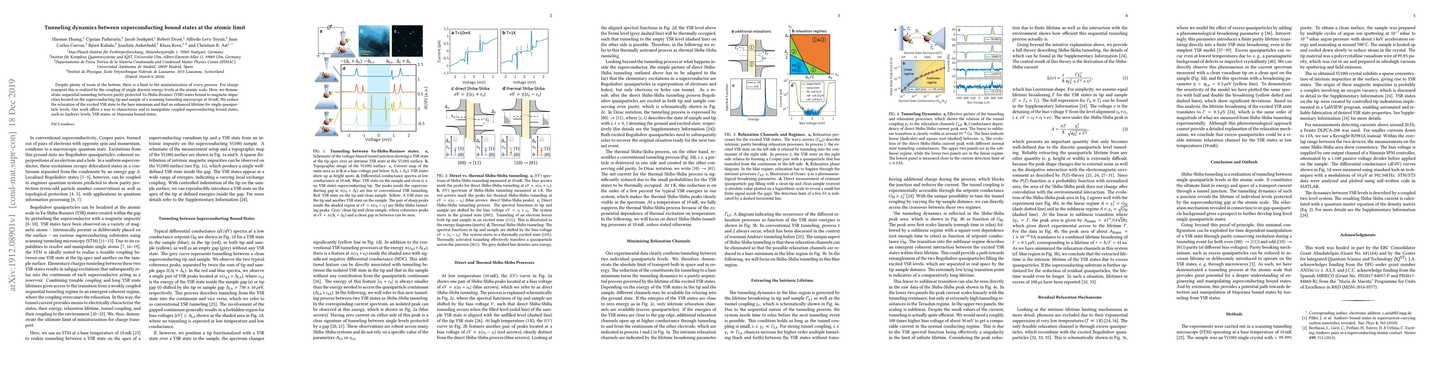 Thumbnail for Tunneling dynamics between superconducting bound states at the atomic
  limit