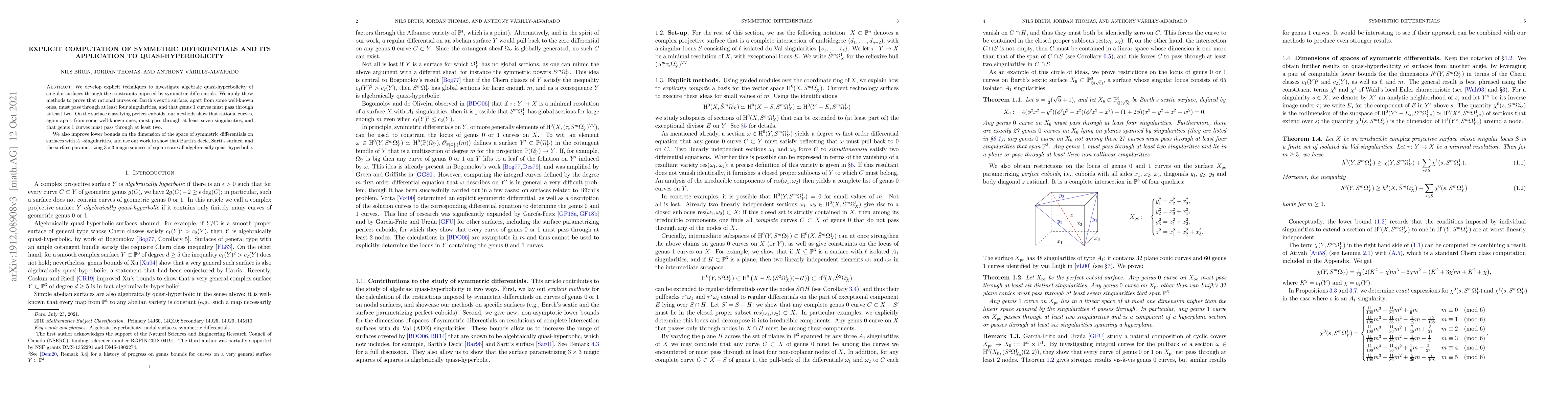 Thumbnail for Explicit computation of symmetric differentials and its application to
  quasi-hyperbolicity