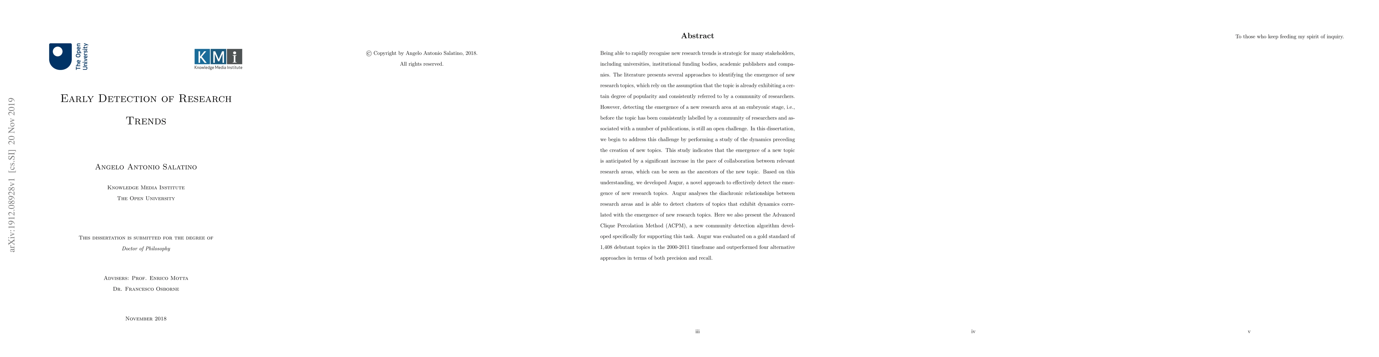 Thumbnail for Early Detection of Research Trends