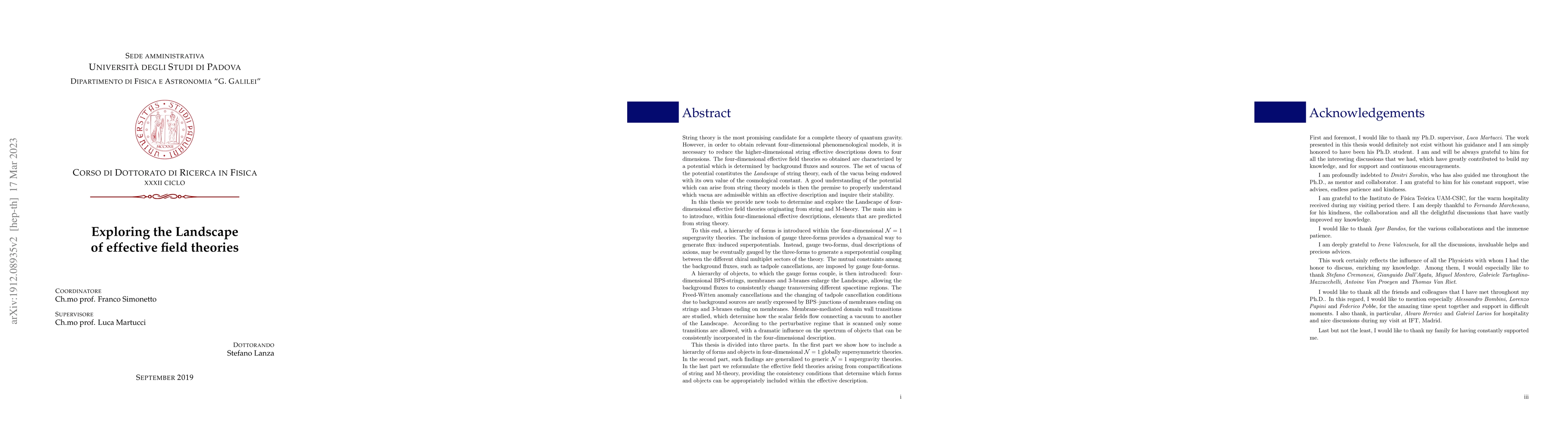 Thumbnail for Exploring the Landscape of effective field theories