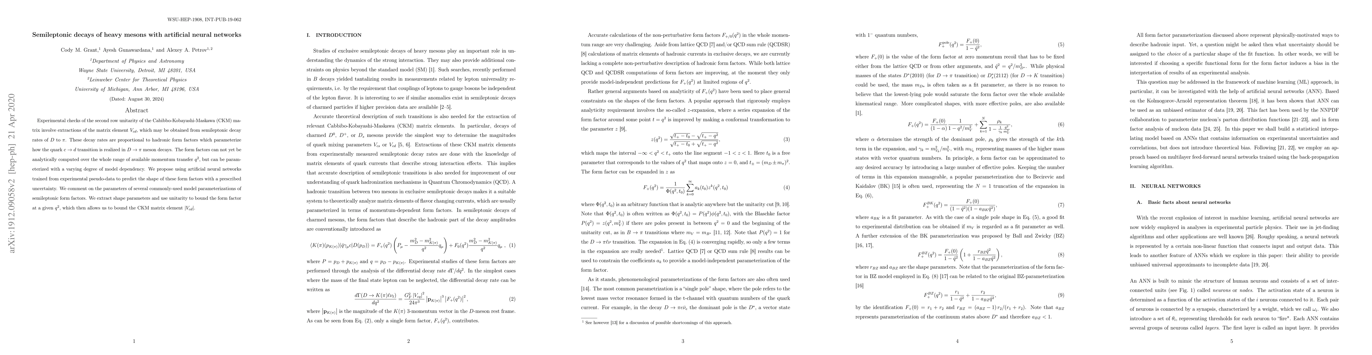 Thumbnail for Semileptonic decays of heavy mesons with artificial neural networks