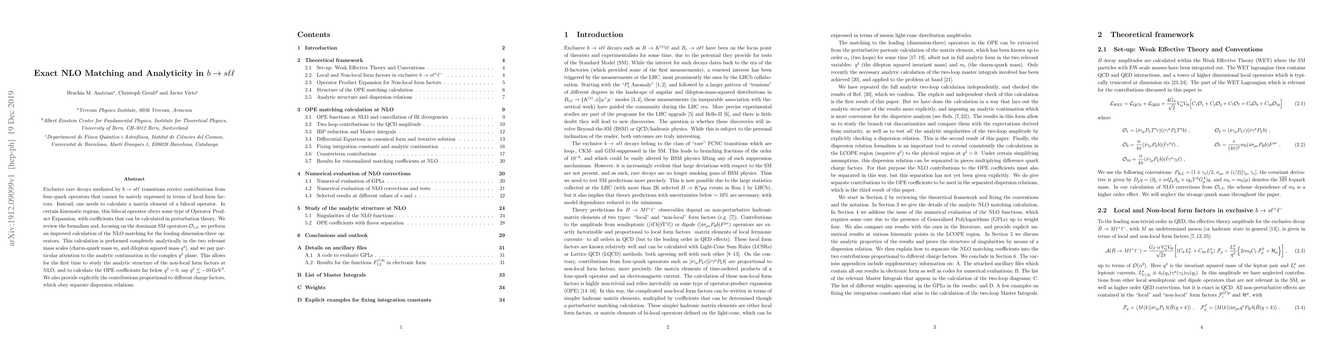 Thumbnail for Exact NLO Matching and Analyticity in $b\to s\ell\ell$
