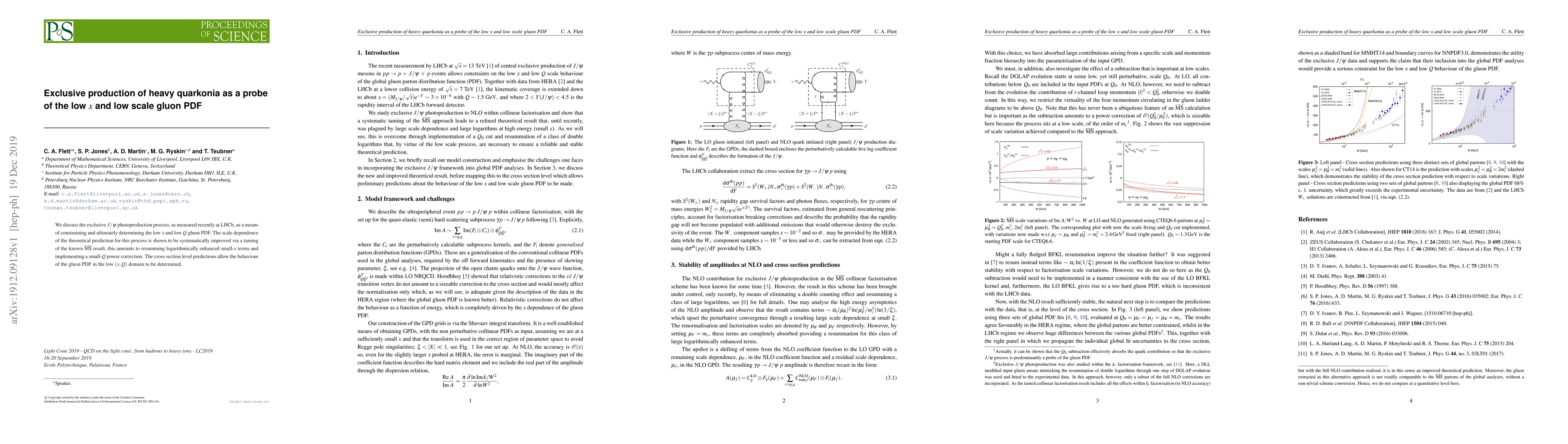 Thumbnail for Exclusive production of heavy quarkonia as a probe of the low x and low
  scale gluon PDF