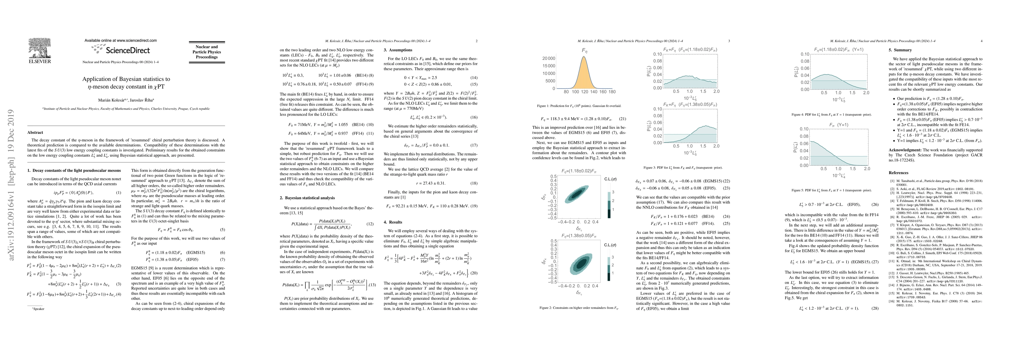 Thumbnail for Application of Bayesian statistics to $\eta$-meson decay constant in
  $\chi$PT