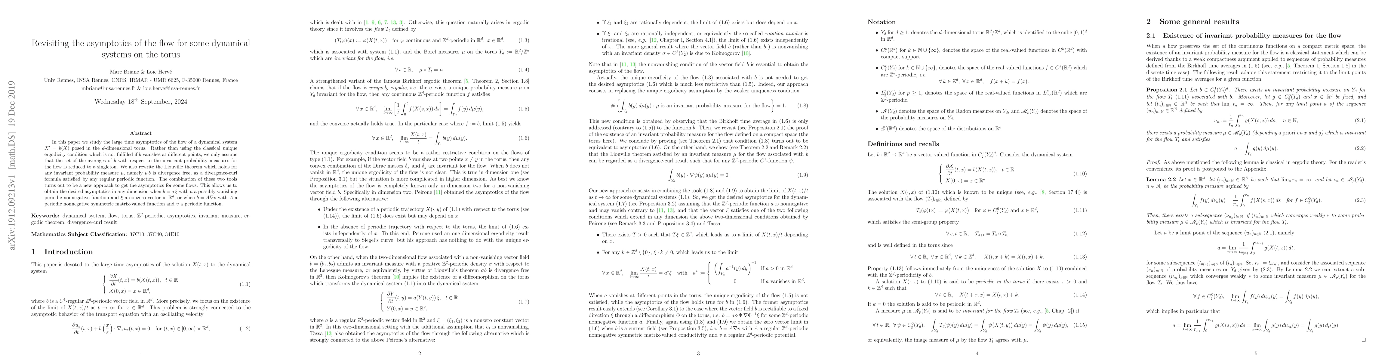 Thumbnail for Revisiting the asymptotics of the flow for some dynamical systems on the
  torus