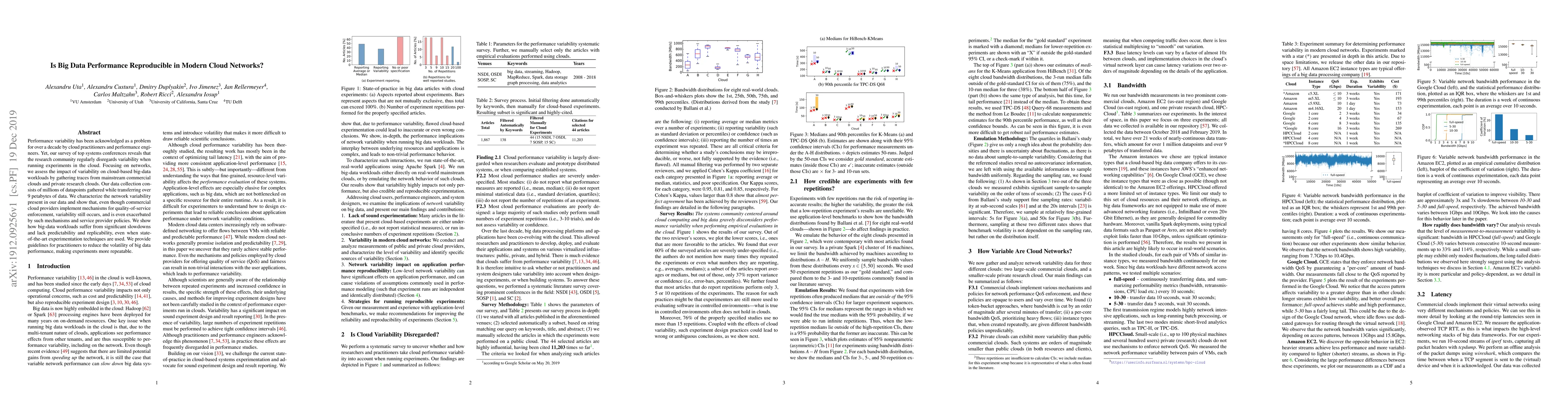 Thumbnail for Is Big Data Performance Reproducible in Modern Cloud Networks?
