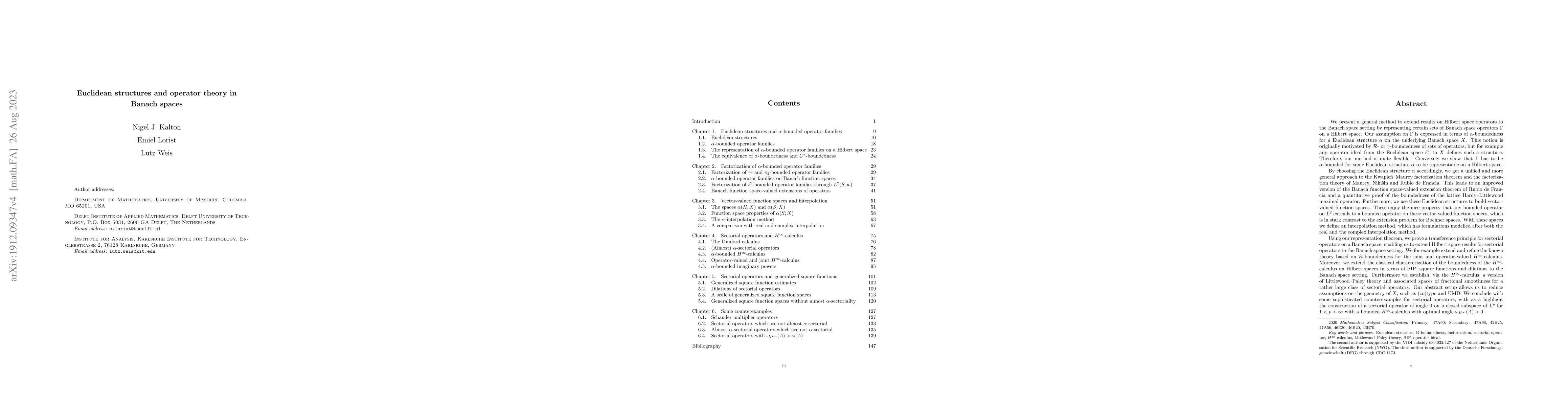 Thumbnail for Euclidean structures and operator theory in Banach spaces