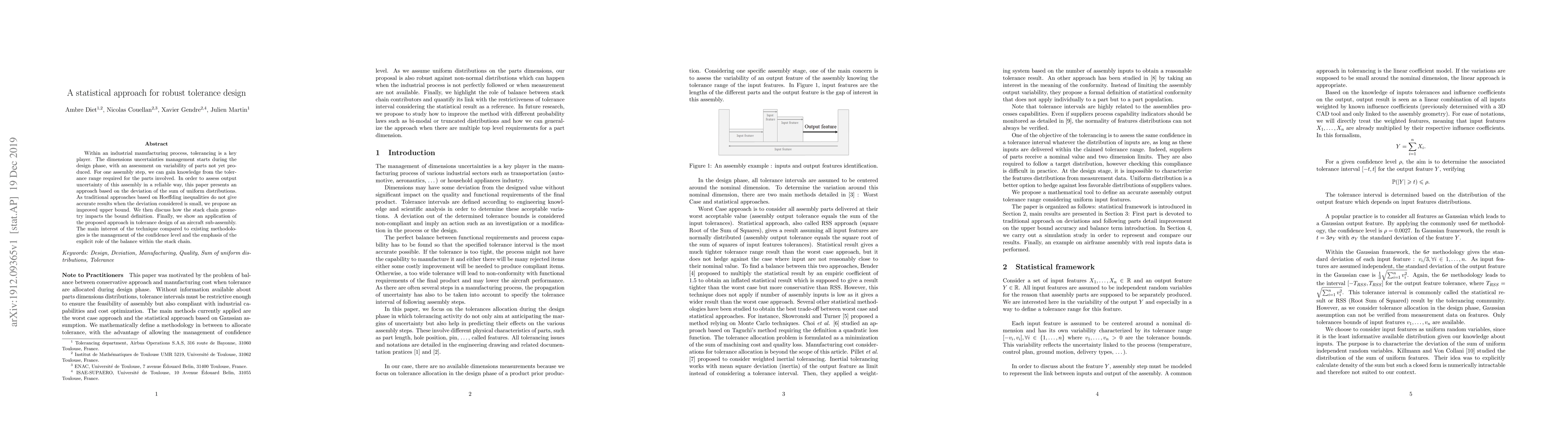 Thumbnail for A statistical approach for robust tolerance design