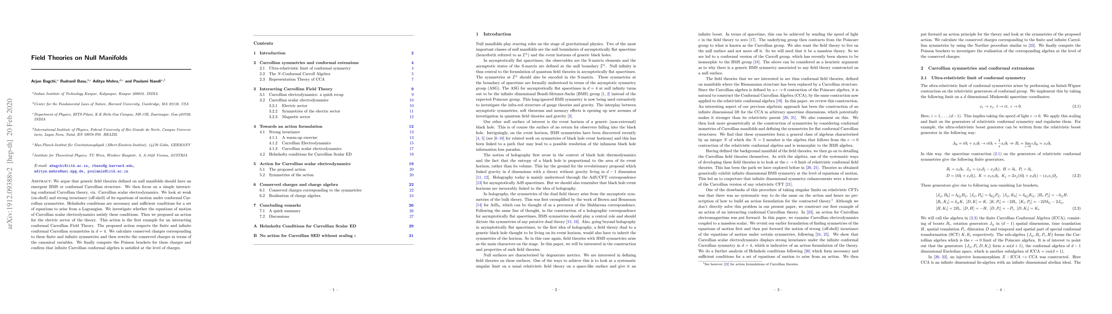 Thumbnail for Field Theories on Null Manifolds